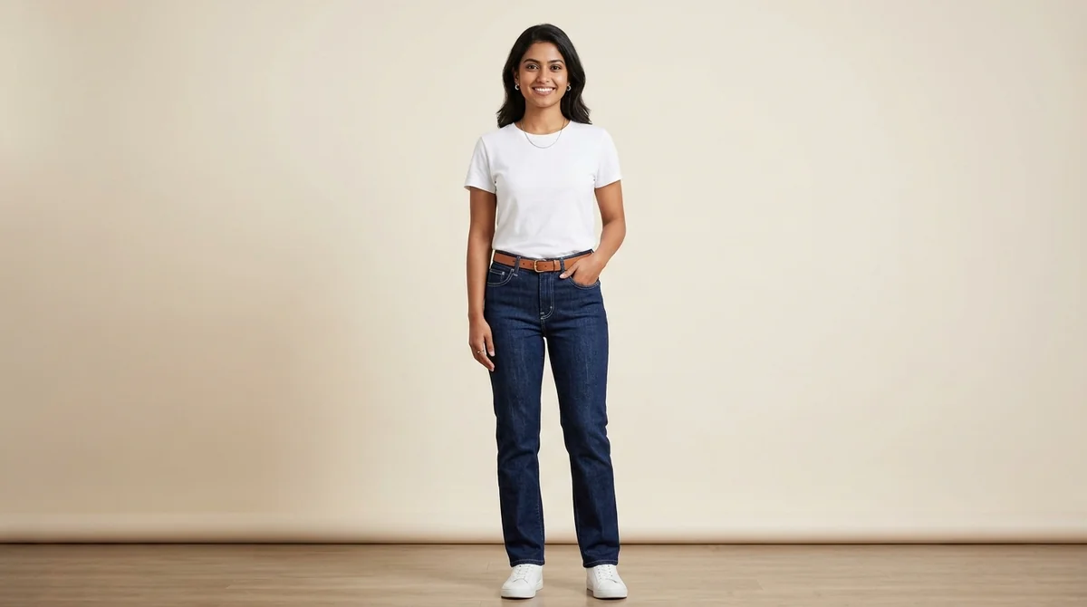 AI-generated Jeans product photography example
