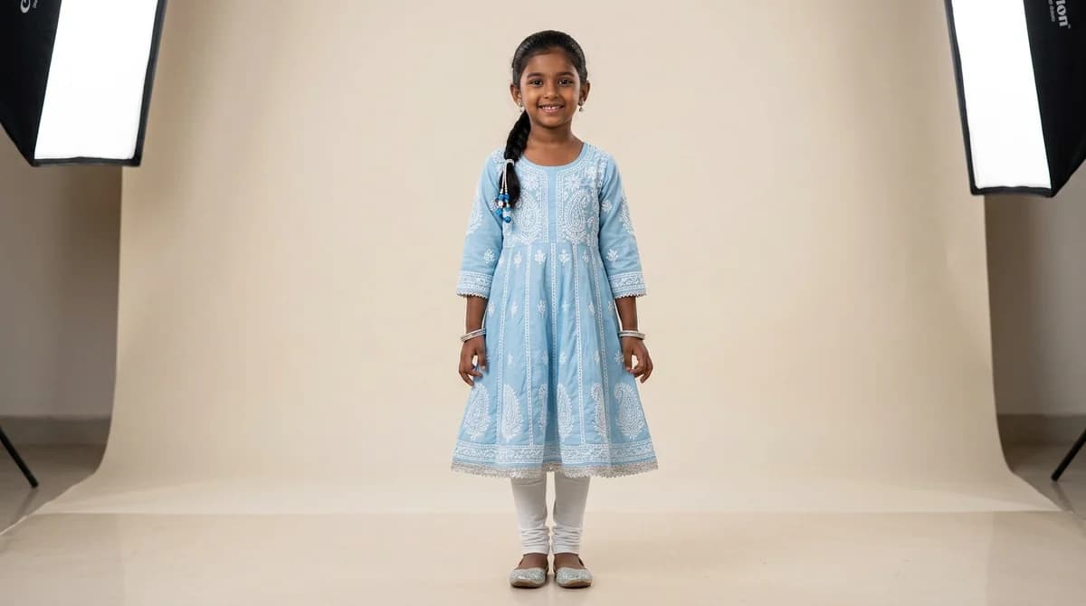 AI-generated Kids Wear product photography example
