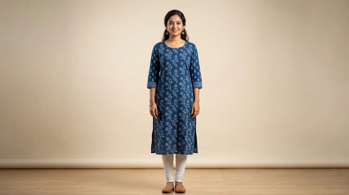 AI-generated Kurta product photography example